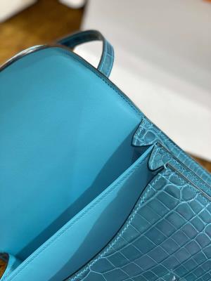 wholesale quality hermes constance 19 shinny niloticus crocodile 7w blue izmir phd